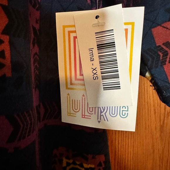 NWT Lularoe Irma Shirt XXS High Low Tunic T-shirt Blue Purple Oversized - Picture 12 of 12